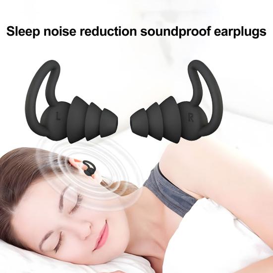 1 Paire Bouchons d'Oreilles en Silicone Réduction du Bruit Lavables Imperméables Doux Réutilisables Protection Auditive Concerts Travail Étude Sommeil Bouchons d'Oreilles Silencieux