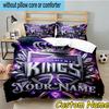 3pcs Custom Name Sacramento Basketball Logo Bedding Set Includes 1 Duvet Cover & 2 Pillowcases for All Seasons Dormitory Home Decor Christmas gifts