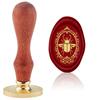 1pc Wax Seal Stamp Set Sealing Wax Stamp Solid Brass Head Wood Handle Retro Brass Stamp Kit Removable for Envelopes Invitations Gift Card Beetle