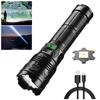 High Power White Laser Flashlight Super Bright LED Spotlight Long Range Torch Zoom Emergency Outdoor With Battery Indicator