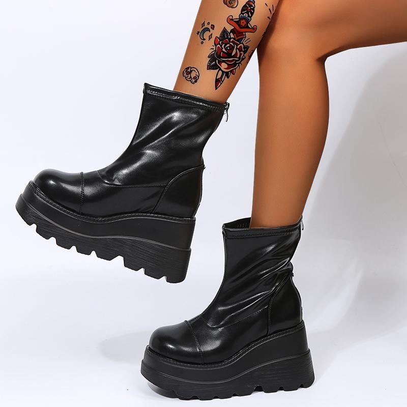 Brand New Ladies INS Chunky Heels Platform Boots Women  Autumn Winter Woman Shoes Fashion Female Motorcycles Boots