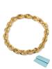 Kotobuki Jewelry Rope Chain Size 18k Gold Ring Polishing Men's Ring, 19, (Includes Cloth, 2-Piece Set)