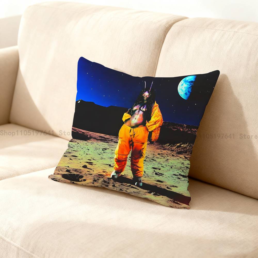 Saturn Singer S-Sza Anime Celebrity Merchandise All-Match Printed Pillow Case Sofa Car Office Room Decoration Protector