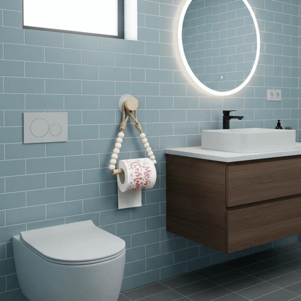 String Bead Detail Wood Tissue Holder Nordic Style Roll Paper Holder Room Decoration