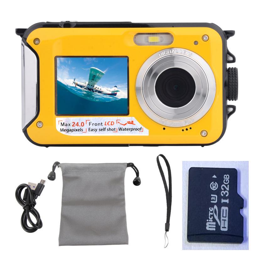 Waterproof Dual-Screen 24MP HD Digital Camera - Model HD268 (English Version)