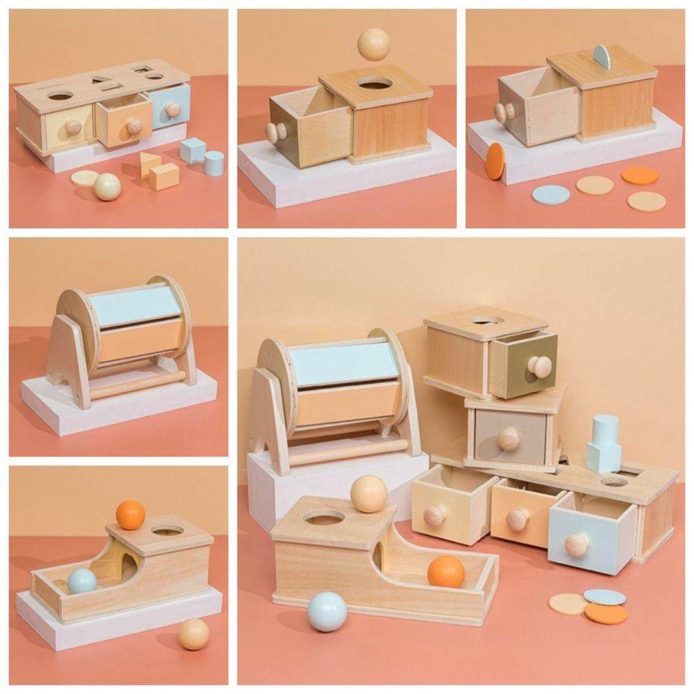 

1 Set Macaroon Color Montessori Object Permanence Box Intellectual Development Gifts Pitching Box