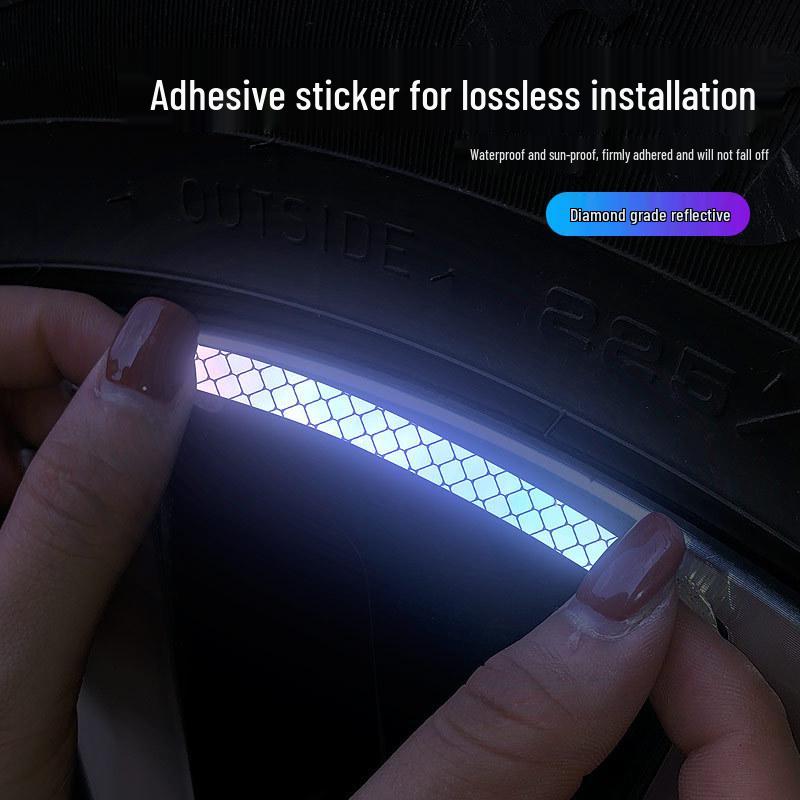 Reflective Wheel Hub Sticker for Cars, Motorcycles & Bicycles - Tire Safety & Decoration