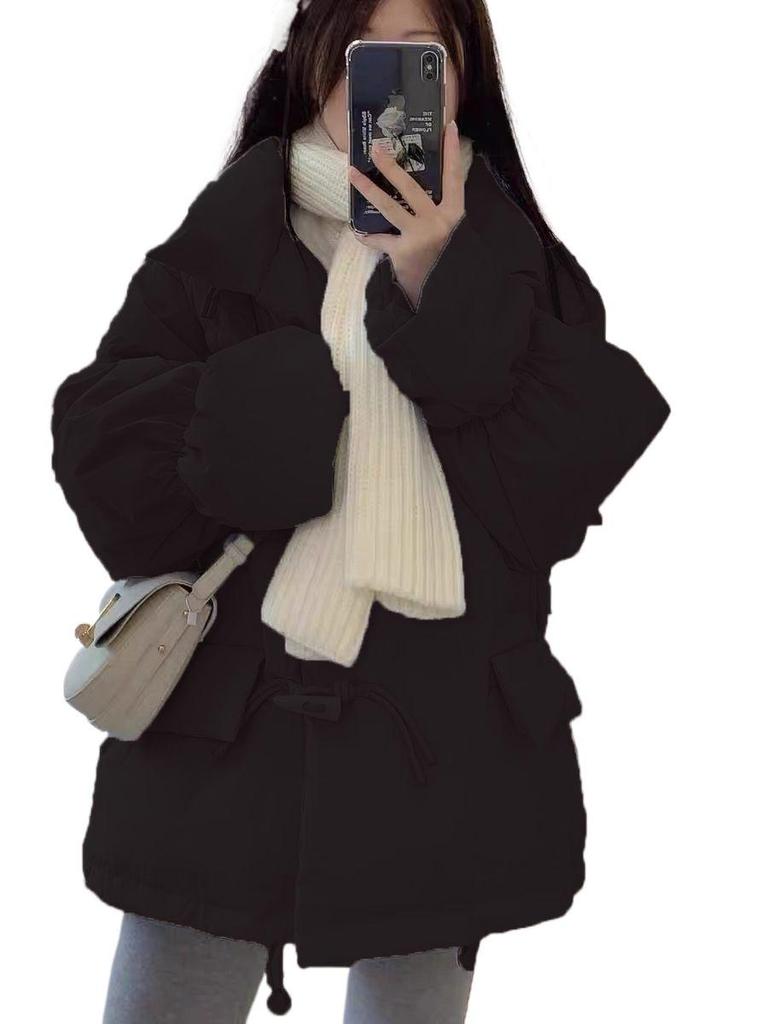 Women's Petite 2025 Korean-Style Loose Down Jacket - Short Autumn/Winter Duffle Coat