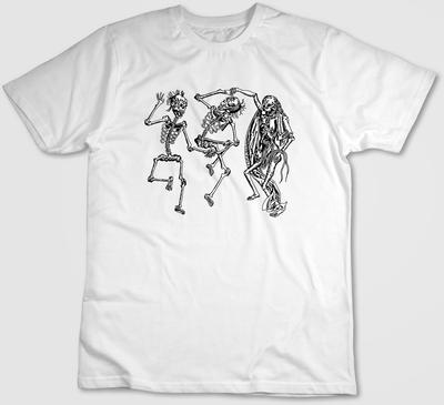 Dancing Skeleton Halloween Party Funny Skeletons T Shirt Top Tee E009