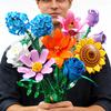 Non-Toxic 8-In-1 Bouquet Building Blocks Toys Model Romantic Flower Bouquet Bricks Toy Set Desktop Ornament Valentine'S Day Christmas Gift
