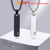 Vnox Initialen-Halskette für Herren, dicker geometrischer vertikaler Balkenanhänger mit AZ-Buchstaben, lässiges, schlichtes Halsband, Geschenk für ihn