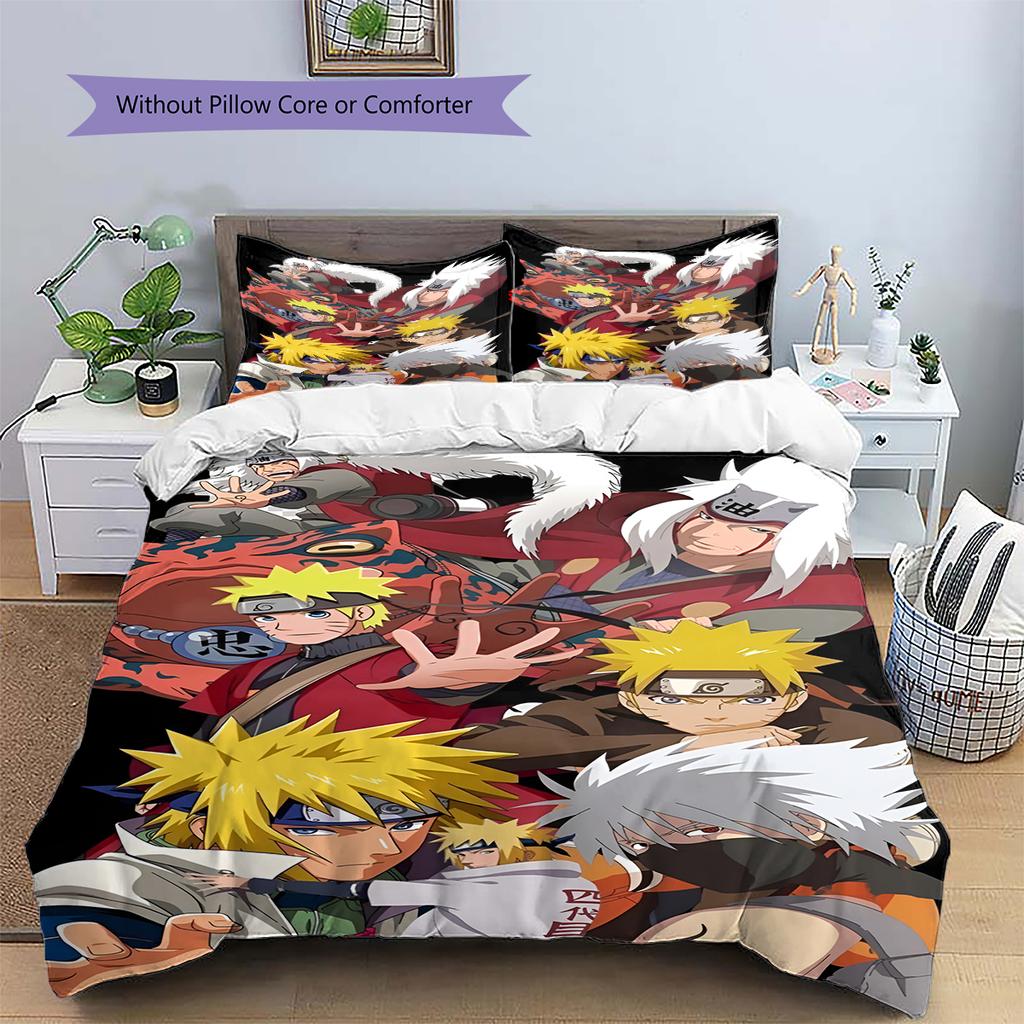 Juego de Ropa de Cama con Estampado de Dibujos Animados Colcha Funda de Colcha Funda de Almohada Decoración del Hogar Regalo de Cumpleaños (1 * funda nórdica + 2 * fundas de almohada, sin núcleo)