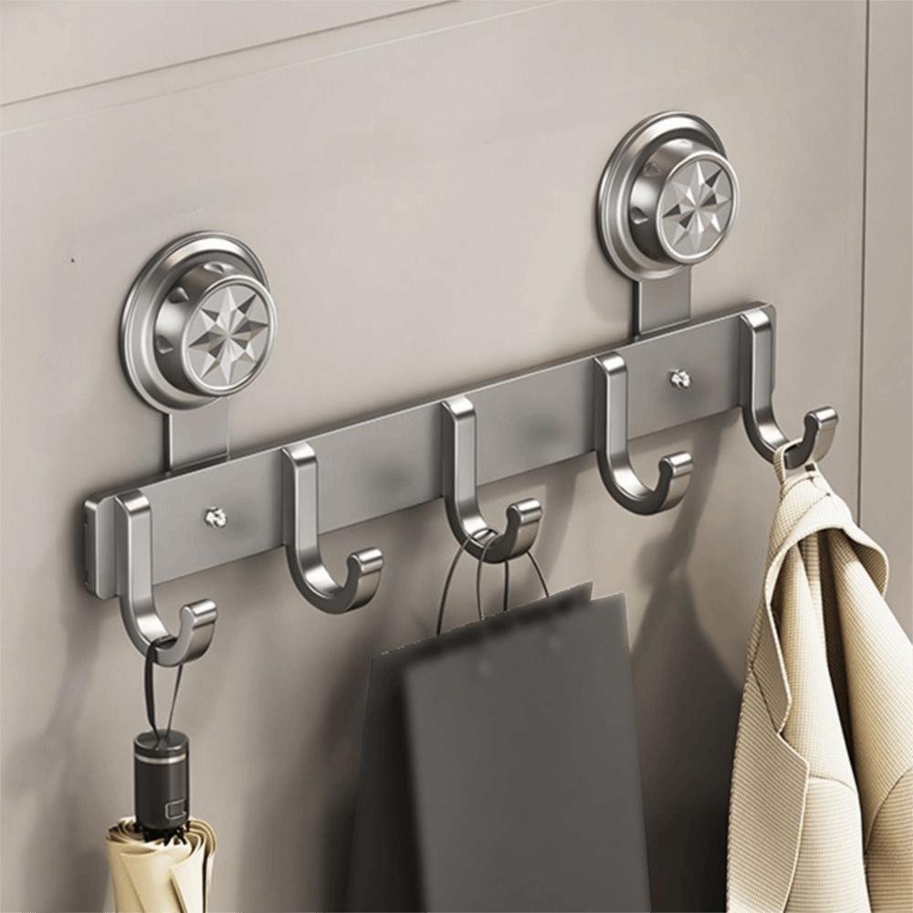 Waterproof Suction Cup Door Hook 4/5/6/7/8 Hook Wall Clothes Hanger Hanging Coat Holder  Toilet