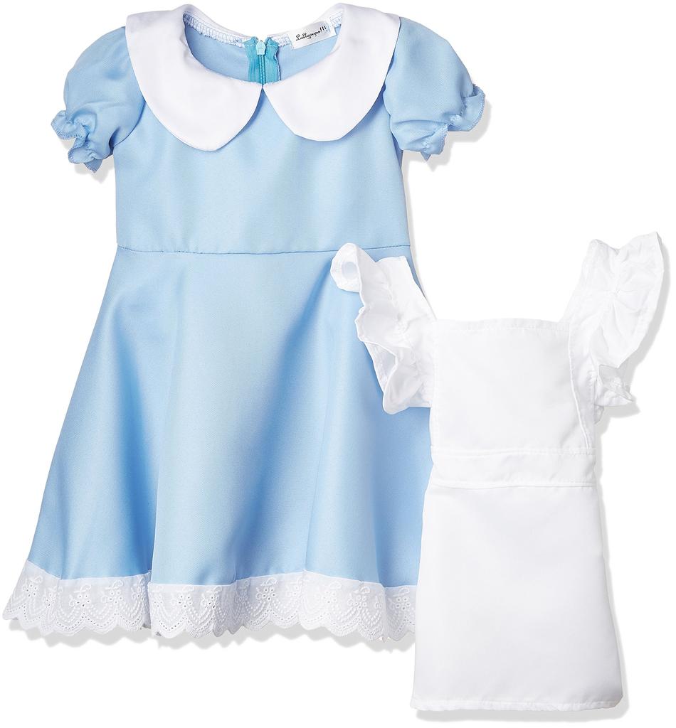 Alice in Wonderland Baby Size 65cm 70cm 80cm One size fits all from 0 to 2 years old Costume Cosplay Dress Set Costume Headband Set Headband Ribbon