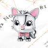 DIY Sparkling Paw Print Charm Beads for Pet Cat Dog Bracelets Jewelry Gifts Accessories
