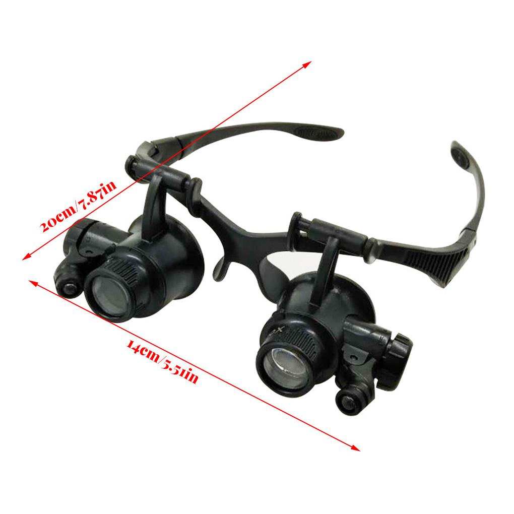 Head Mount Magnifier Jewelry-Making Reading Hands-Free Magnifying Glass with Lights Soldering Hand Craft Supplies