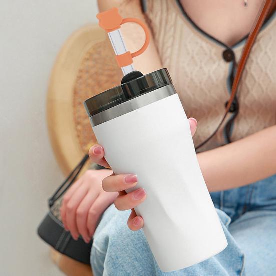 2/8Pcs Silicone Straw Cap Toppers for 40 Oz Tumbler Cups Reusable Bear Shape Design Straw Tips Lids Protectors Dust Cover for Home Dorm Restaurant