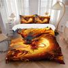 3pcs Dragon Fire Artwork Duvet Cover Set -Includes 1 Duvet Cover and 2 Pillowcases, No Quilt Core, All-Season Home Decor  Yy251111183