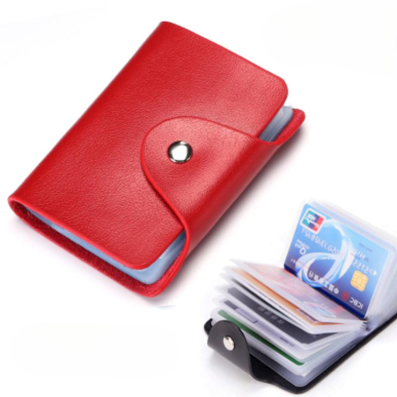 Premium Faux Leather Business Card Holder Wallet with 20 Card Slots, Waterproof, Snap Closure - Ideal for Bank Cards, Credit Cards, IDs, Card Bag