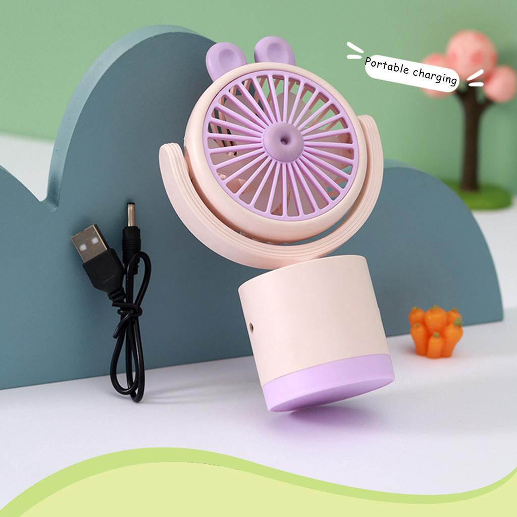 Handheld Desktop Fan Indoor And Outdoor Portable USB Rechargeable Cartoon Cute Electric Fan