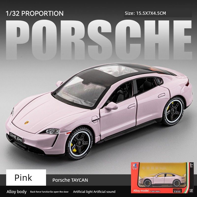 

Maserati MC20 Alloy Sports Car Boy Model Sedan 1:32 Porsche Taycan pink