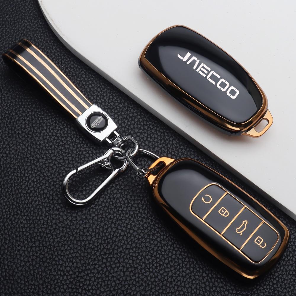 Pouzdro na klíče od auta pro Chery Jaecoo J7 J8 7 phev 2025 2024 2023 Měkké TPU pouzdro na klíče Ochranný kryt Klíčenka Autopříslušenství