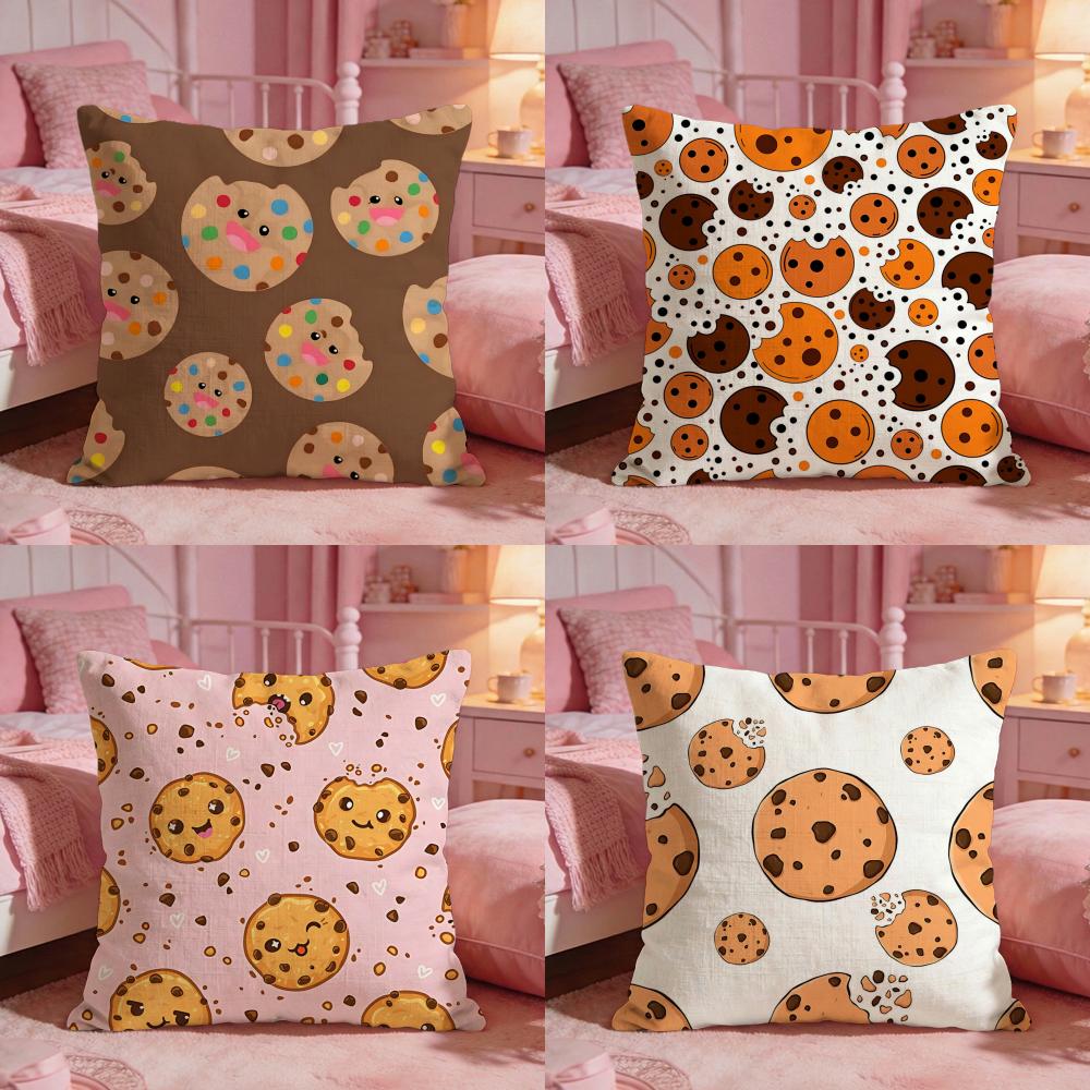 FoodcookieS Cushion Cover Premium Comfort Reversible Pillow Cove Two In One Design for Any Room Car Interior