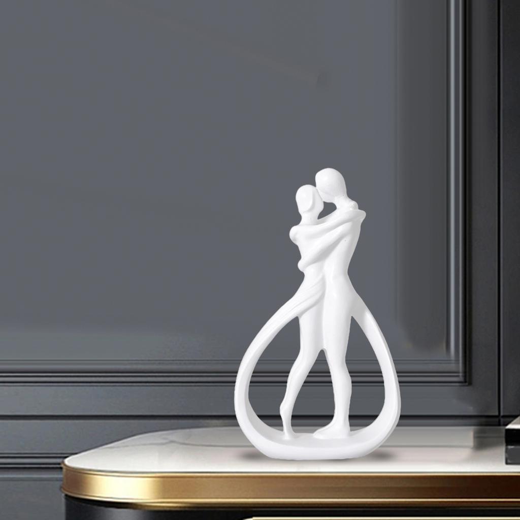 Harz Paar Figur Handwerk Tisch Mittelstück Umarmendes Paar Abstrakte Figur für Bücherregal Schreibtisch Heim Büro Kamin