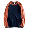 Trendiges japanisches gebürstetes Farbmatching lässiges Rinderprodukt Langarm-T-Shirt