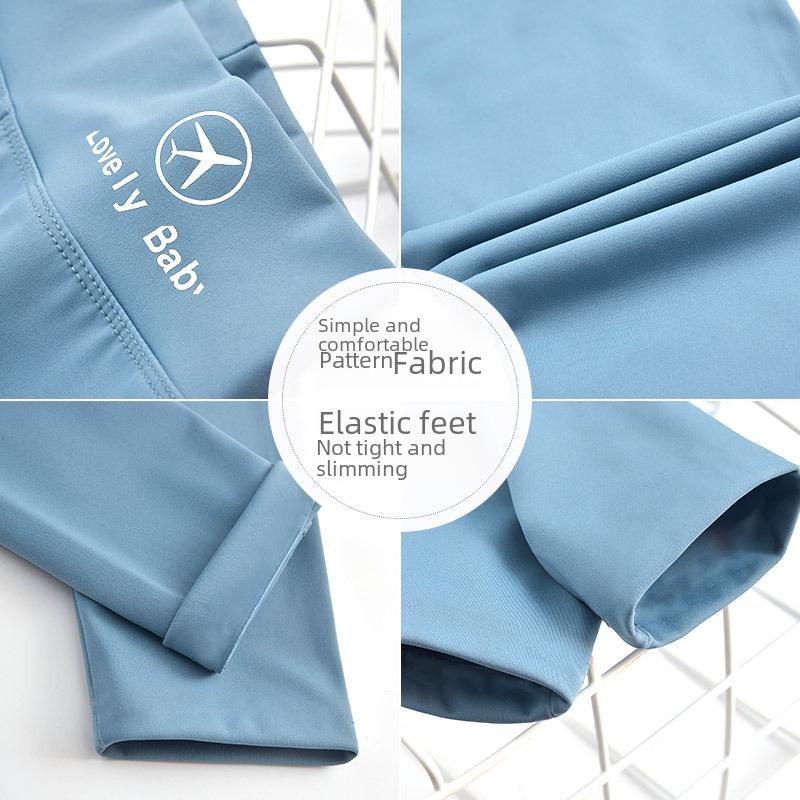 Nowe Dziewczęce Legginsy z Wzorem Skóry Rekina i Samolotami - Cienkie, Modne Spodnie w Stylu Wiosna/Lato dla Dzieci