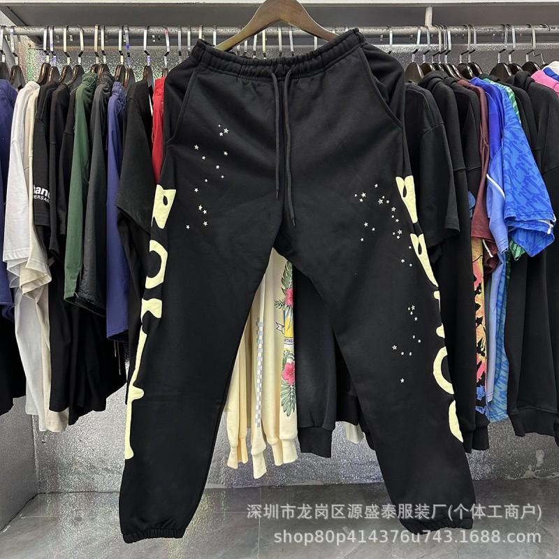 2026 Unisex 555555 Mesh Foam Print Hip Hop Loose Heavyweight Fleece Hooded Sweatshirt