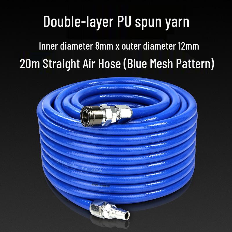 High-Pressure PU Air Hose with Quick Connect - 5*8/10*6.5/12*8, Pneumatic Air Compressor and Pump Compatible