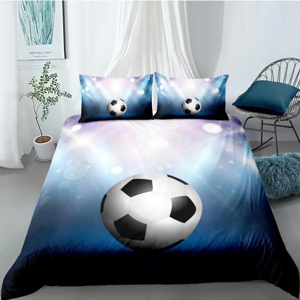 Fußball Bettbezug Set Fußball Und Alte Putzwand Beschädigung Zerstörung Stanzen Bettwäsche Set Teenager Queen Polyester Bettdeckenbezug
