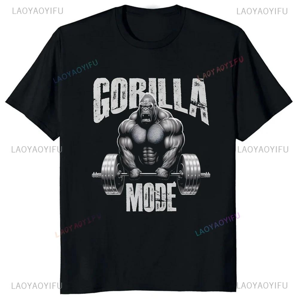 Streetwear Gorilla Gym Printed T-shirt Top Summer Trend Harajuku Short Sleeved Unisex Shirt Graphic Oversized T-shirt