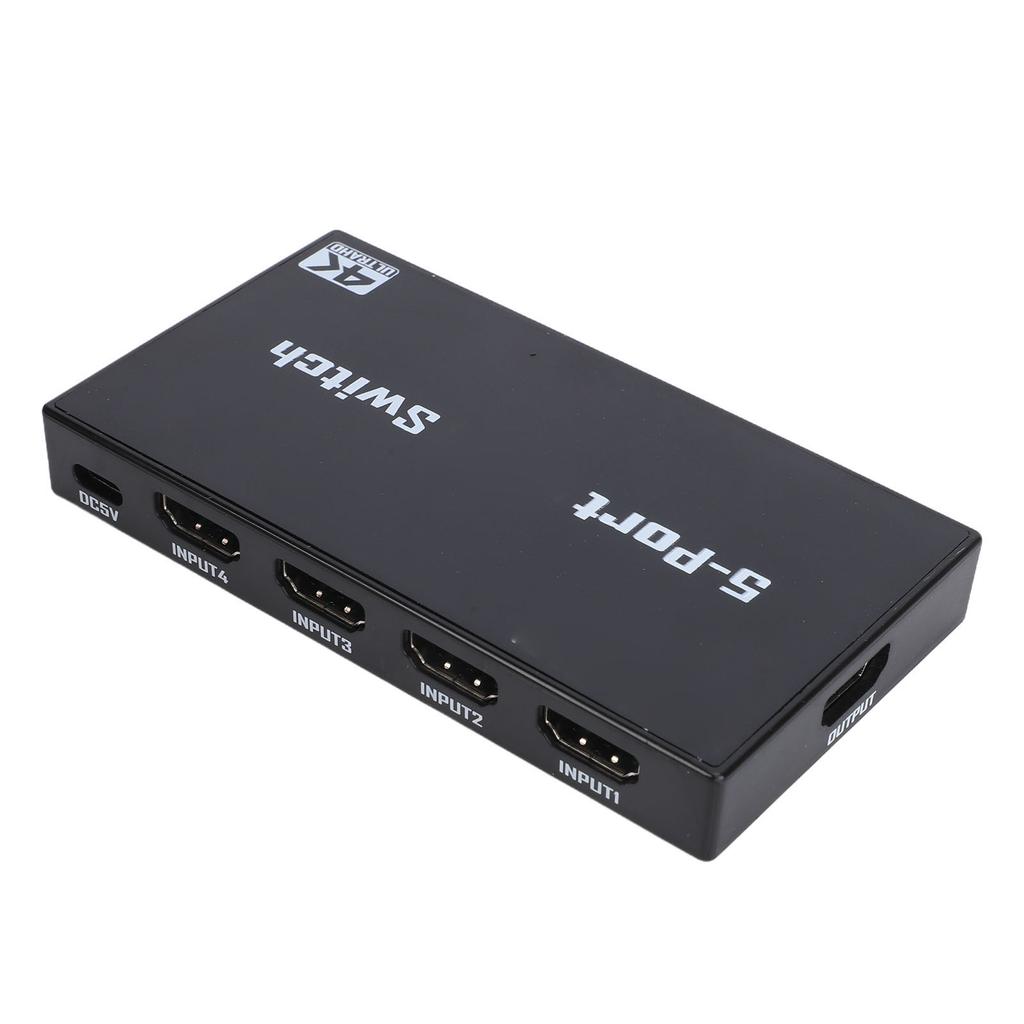 HD Multimedia Interface Switcher 4K 30Hz 5 In 1 Out Video Splitter with Remote Control Support HDCP 1.4