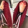 Wine Red Curly Synthetic Wig Women Long Wavy Hairpiece With Adjustable Bangs Natural Look