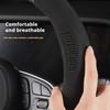 For Mitsubishi Outlander Pajero Asx Colt Lancer EX Evolution L200 Triton RALLIART Car Carbon Fiber Leather Steering Wheel Cover