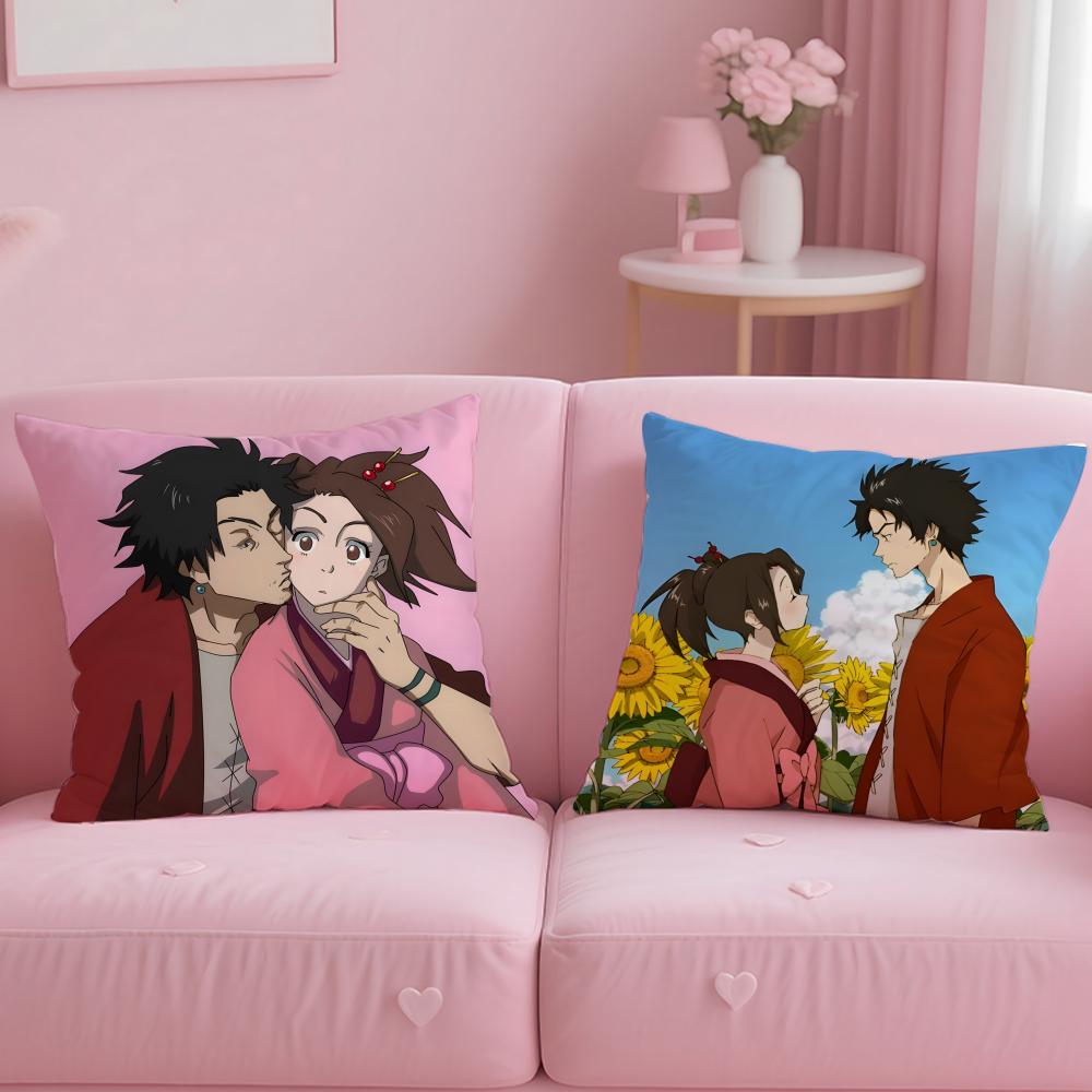 classic anime Samurai Champloo Cushion Cover Soft & Easy-Wash Pillow Case – Versatile for Couch, Bed, Travel and Office