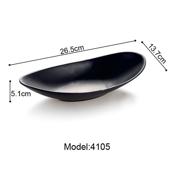 Black Frost Imitation Porcelain Dinnerware Ingot Shaped Plate Fashion Restaurant Melamine Sashimi Dish A5 Melamine Tableware