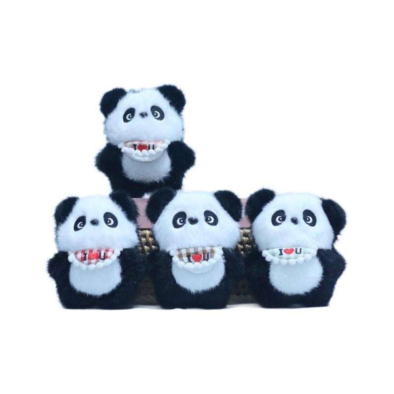 Playful Panda Adorable Plush Pendant Soft And Cuddly Toy Perfect For Keychains
