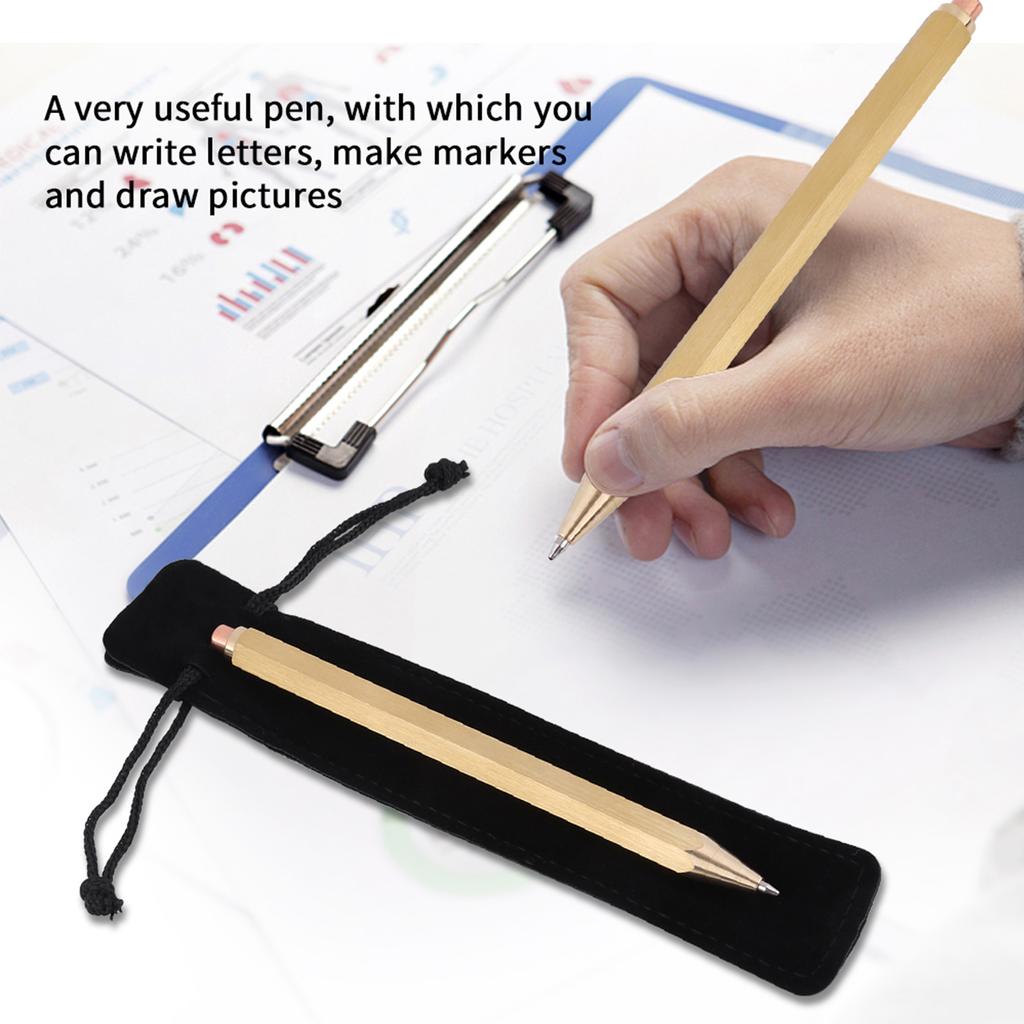 1PC Copper Brass Pen Spring Ballpoint Pen Writing Stationery   Supplies
