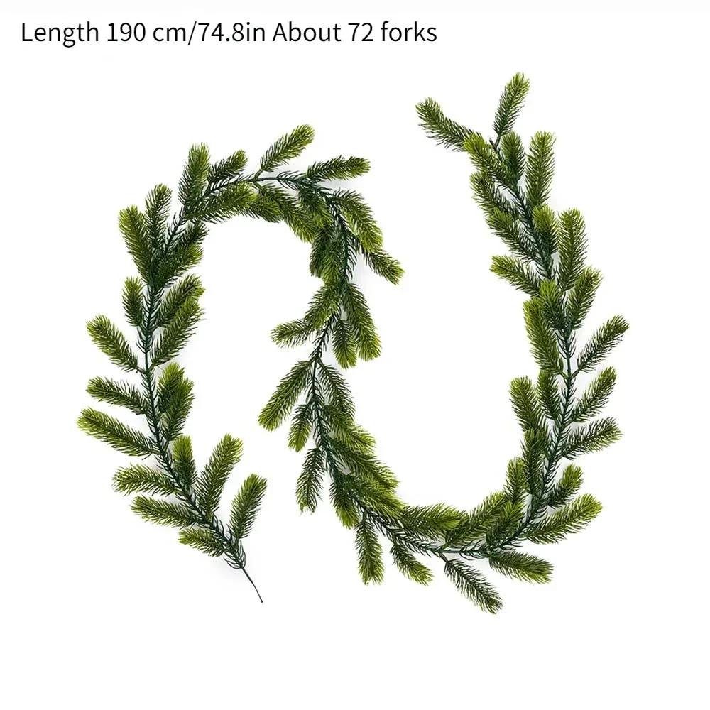 1pcs Artificial Christmas Garland Pine Cypress white and green Garland Seasonal Plants for Holiday Xmas Outdoor Winter Decor