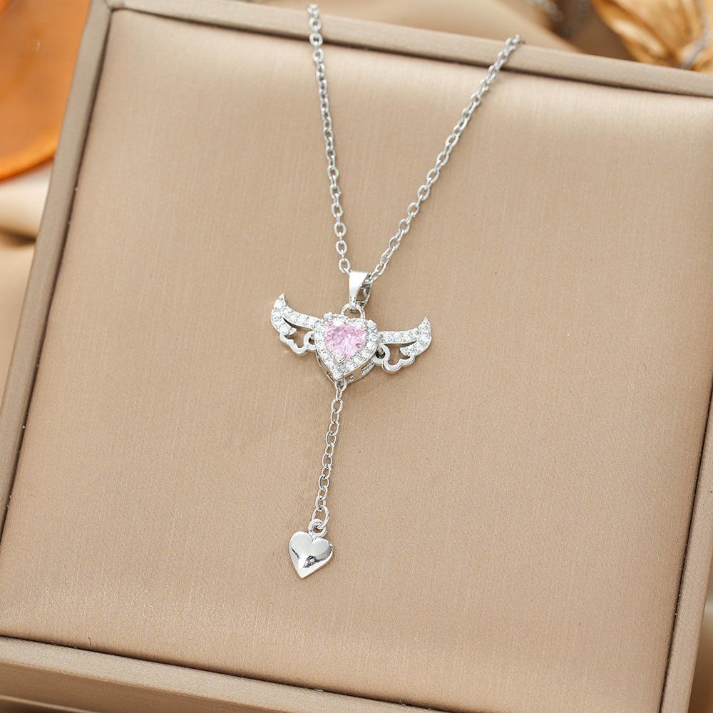 Titanium Steel Necklace For Women Elegant Simple Fashion Zircon Collarbone Chain Light Luxury Niche Jewelry