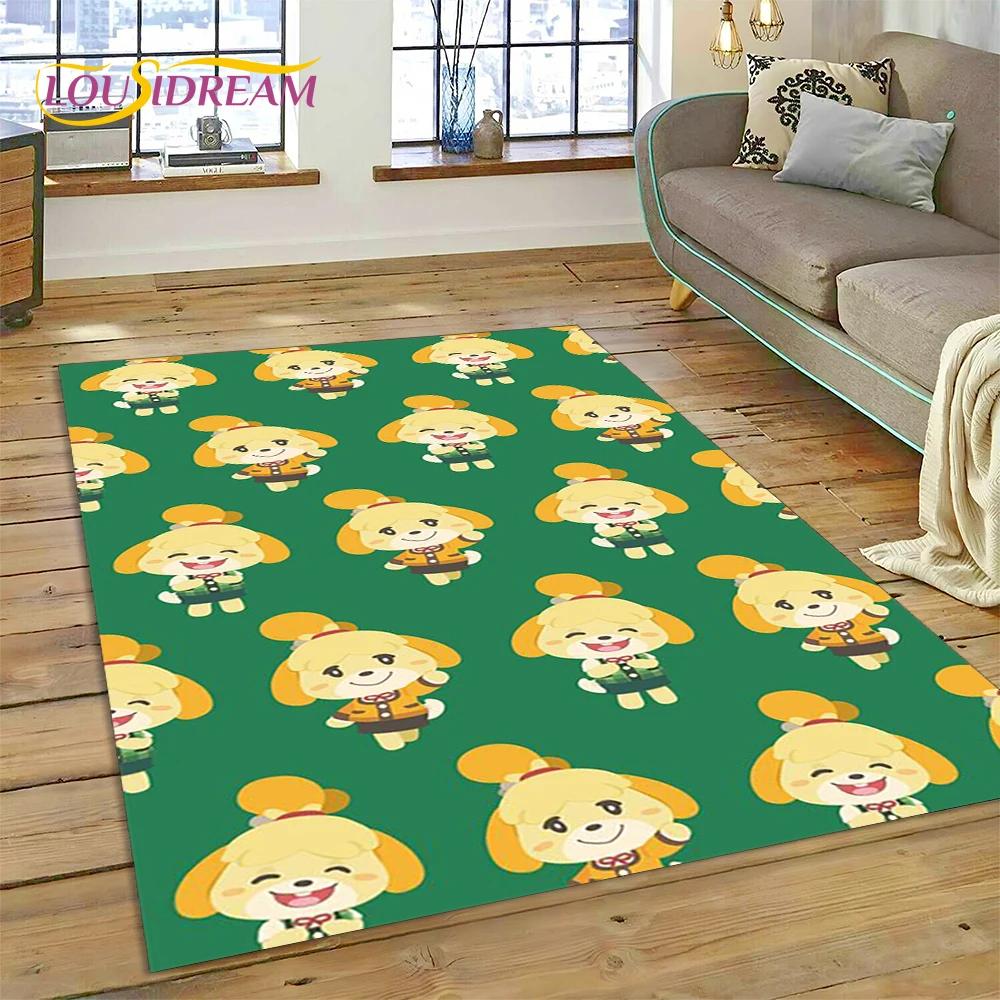 Niedlicher Animal Crossing New Horizons Cartoon Teppich für Schlafzimmer Wohnzimmer Zuhause Sofa Dekoration, Kinderspiel Große Dekor Bodenmatte