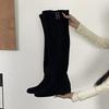 Pile Up Boots for Women In Winter Suede European and American Classic High Top Knight Boots with Thick Heels Fashion Boots