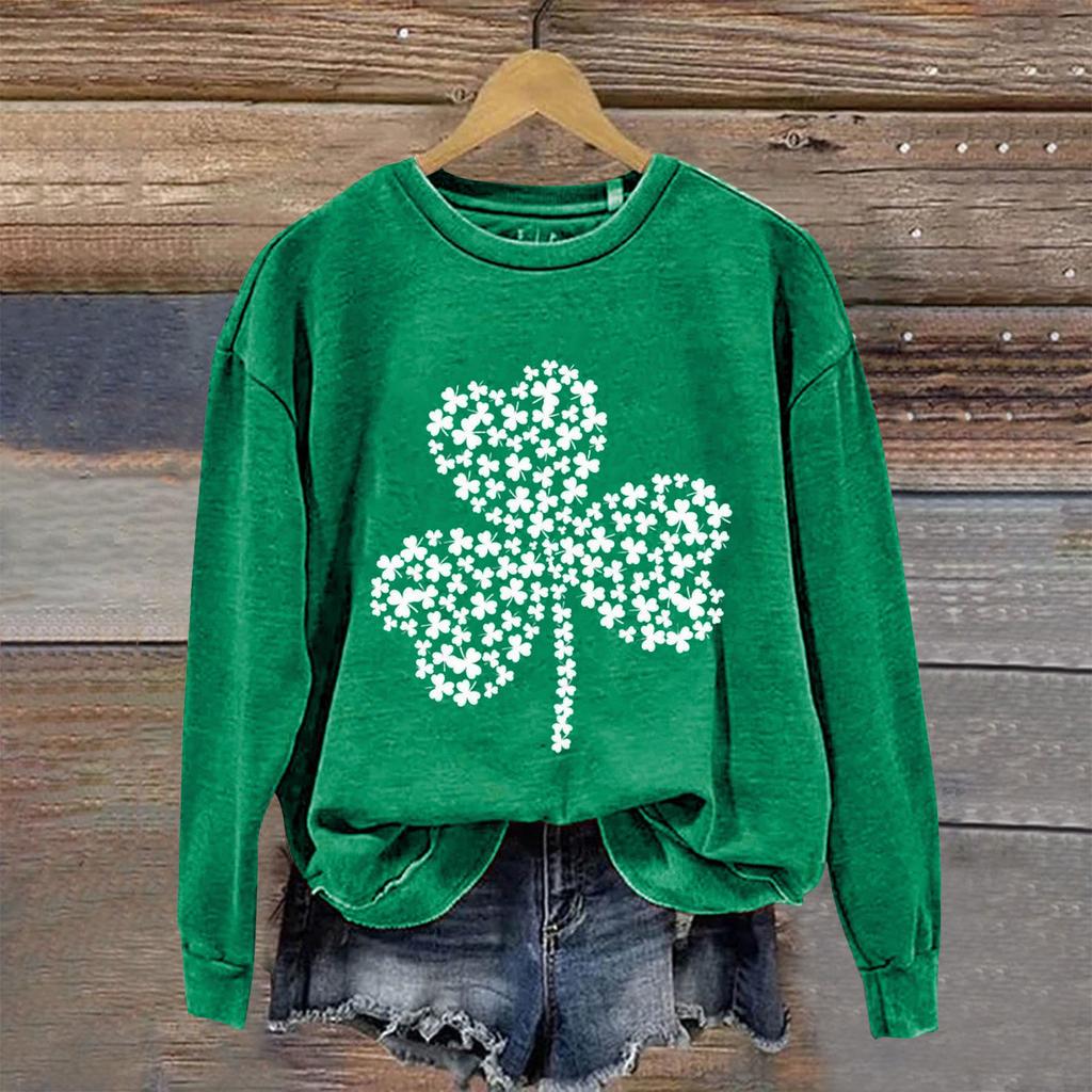 Women's Round Neck Tops Cotton Women's Casual Fashion Long Sleeve O Neck Pullover