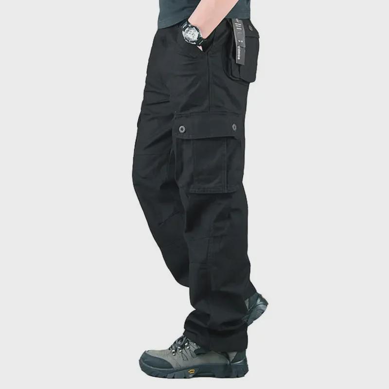 Men's Multi-Pocket Outdoor Overalls: Loose-Fit, Large Size, Straight Trousers for Spring & Autumn