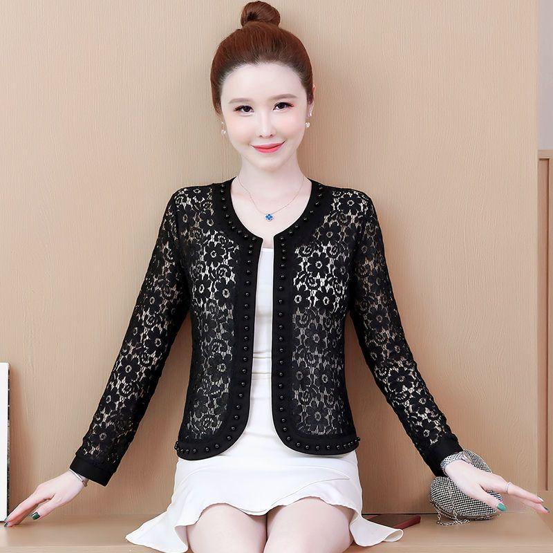 Summer Thin Plus Lace Shawl Short Jacket Paired with Skirt and Cardigan for Sun Protection