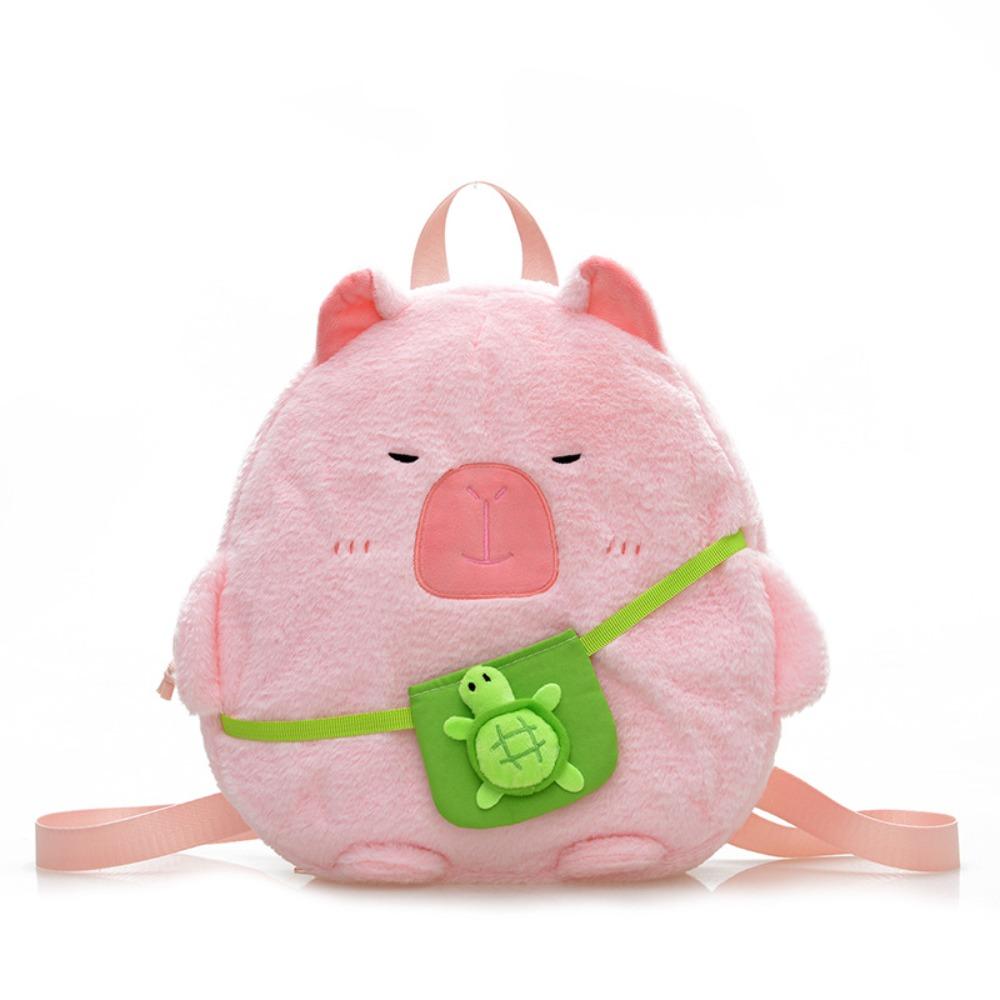 

Large Capacity Plush Capybara Bag Knapsack Kapibala Plush School Bag Kid Girl Boy розовый