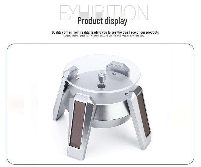 Rotating LED Solar Display Stand for UFO Spaceship Models, Jewelry, and Phone Video Shooting